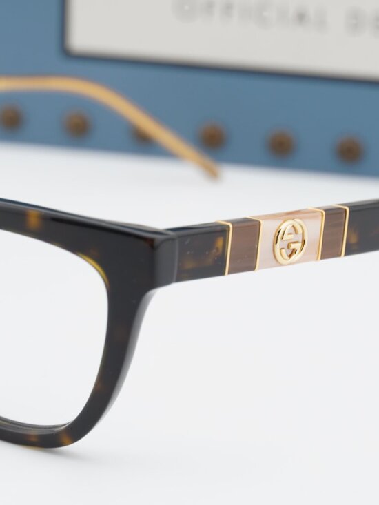 Gucci GG0601O 005 Cat Eye Eyeglasses 50mm - Havana / Gold main image 11